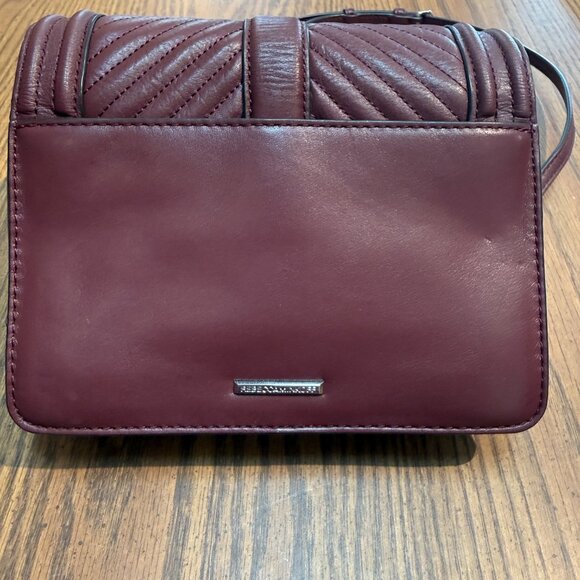 Rebecca Minkoff Love Crossbody Quilted Leather Burgundy Silver Chain - Picture 9 of 9